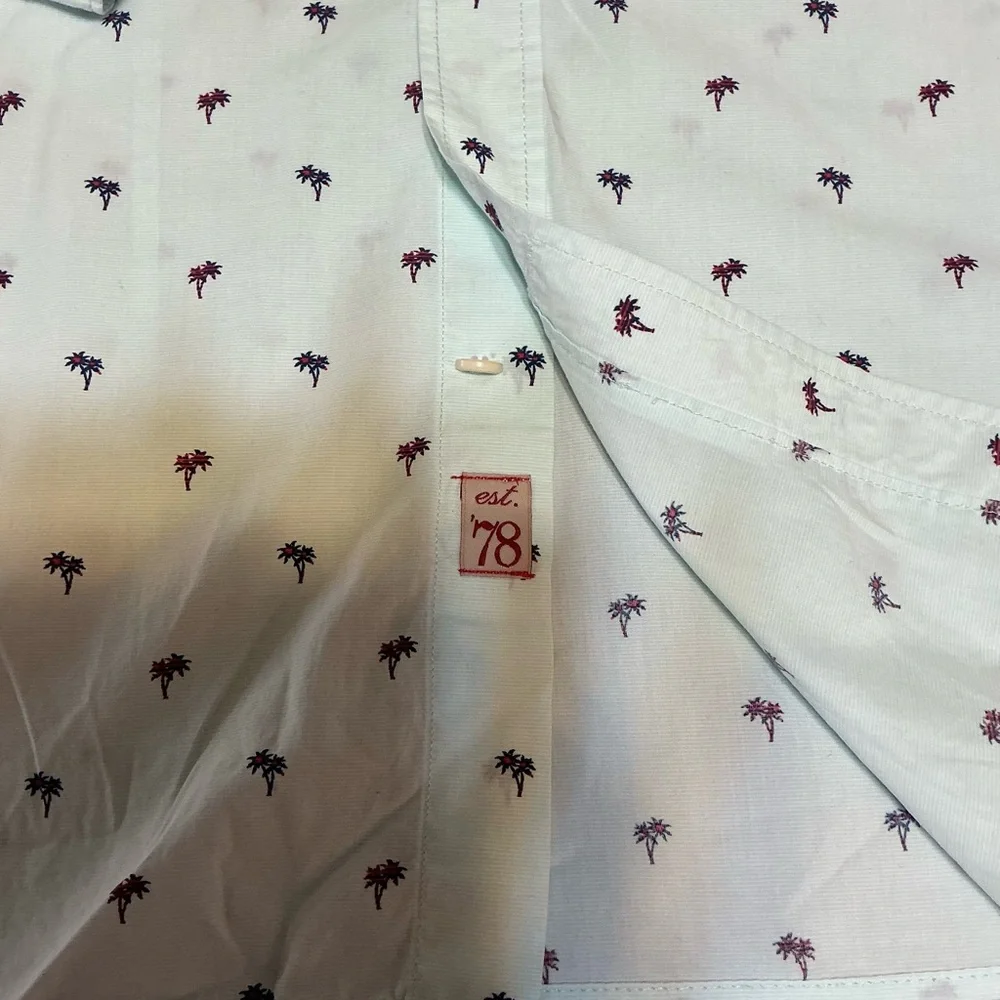 Banana Republic Men’s ‎ Tall Slim Fit Palm Tree Print Button Down Shirt XL